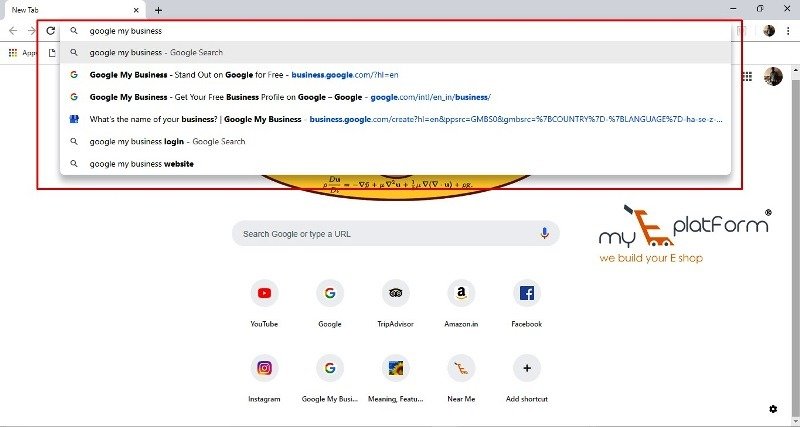 myeplatform-digital marketing agency-google my business search bar